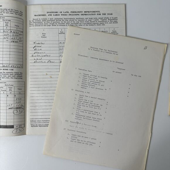 Vtg Vocational Agriculture Record Book & Instructional Guide Tennessee Edition - Picture 7 of 16